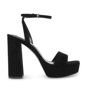 Lessa Black Suede Heels